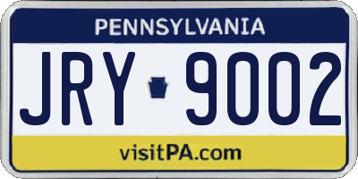 PA license plate JRY9002