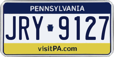 PA license plate JRY9127