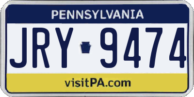 PA license plate JRY9474