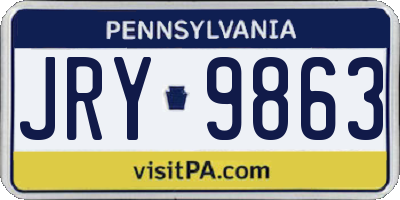 PA license plate JRY9863
