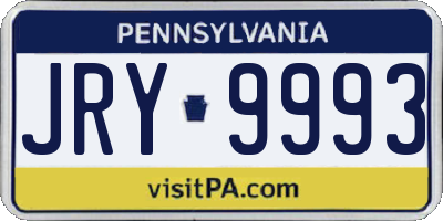 PA license plate JRY9993