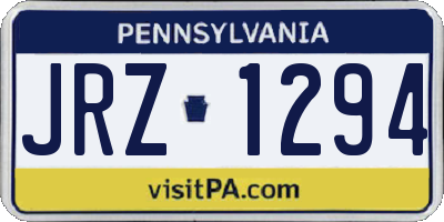 PA license plate JRZ1294