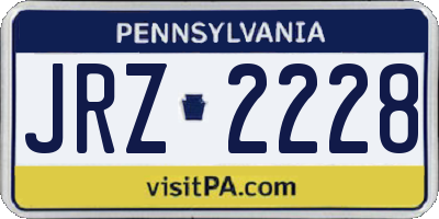 PA license plate JRZ2228