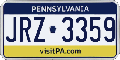 PA license plate JRZ3359