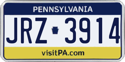 PA license plate JRZ3914