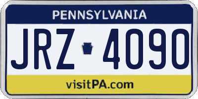 PA license plate JRZ4090
