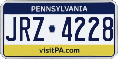 PA license plate JRZ4228