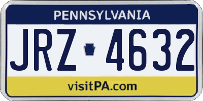 PA license plate JRZ4632