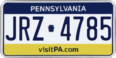 PA license plate JRZ4785