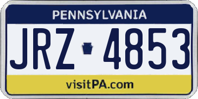 PA license plate JRZ4853