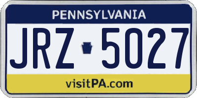 PA license plate JRZ5027