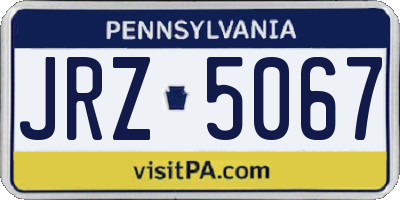 PA license plate JRZ5067