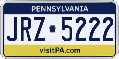 PA license plate JRZ5222