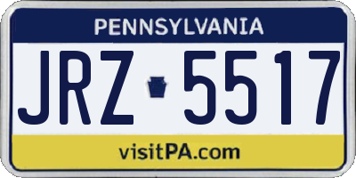 PA license plate JRZ5517