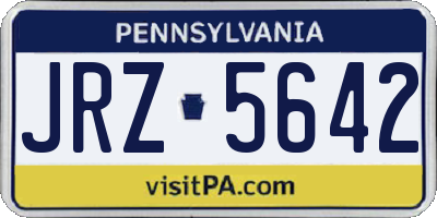 PA license plate JRZ5642