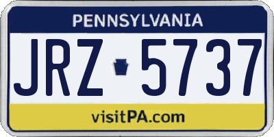 PA license plate JRZ5737