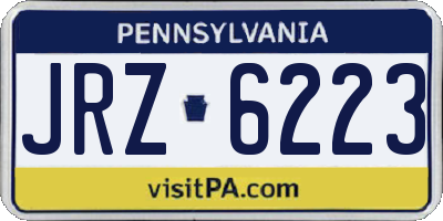 PA license plate JRZ6223