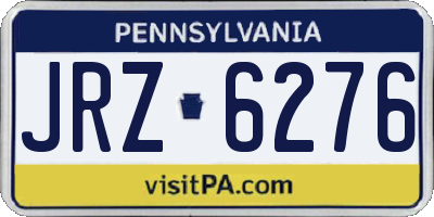 PA license plate JRZ6276