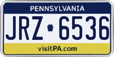 PA license plate JRZ6536