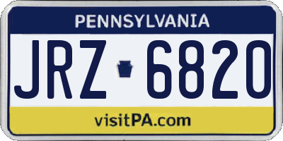 PA license plate JRZ6820