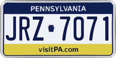 PA license plate JRZ7071