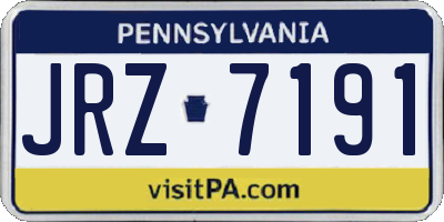 PA license plate JRZ7191