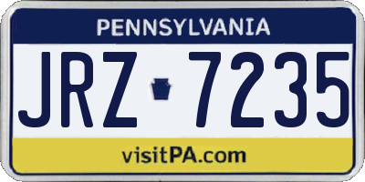 PA license plate JRZ7235