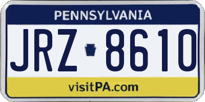 PA license plate JRZ8610