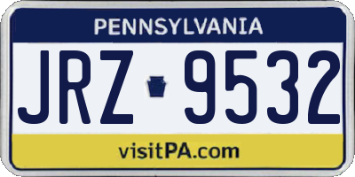 PA license plate JRZ9532