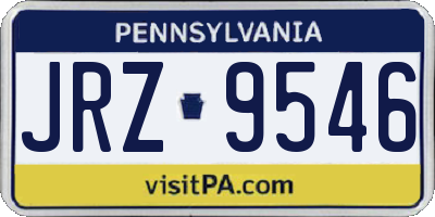 PA license plate JRZ9546
