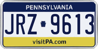 PA license plate JRZ9613