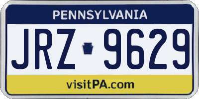 PA license plate JRZ9629