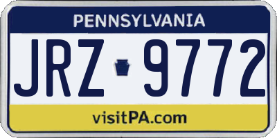 PA license plate JRZ9772