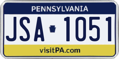 PA license plate JSA1051
