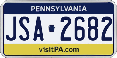 PA license plate JSA2682
