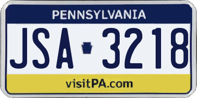 PA license plate JSA3218