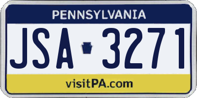 PA license plate JSA3271