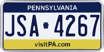 PA license plate JSA4267