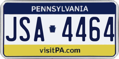 PA license plate JSA4464