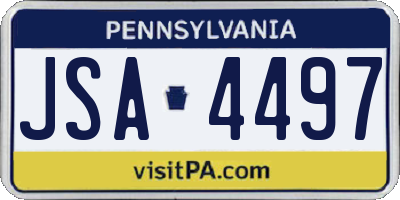 PA license plate JSA4497