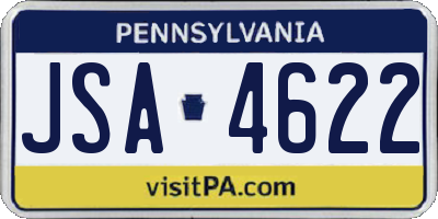 PA license plate JSA4622