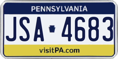 PA license plate JSA4683