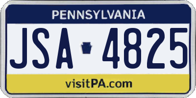 PA license plate JSA4825