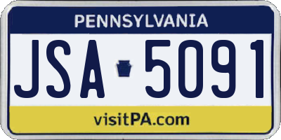 PA license plate JSA5091