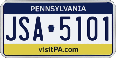 PA license plate JSA5101