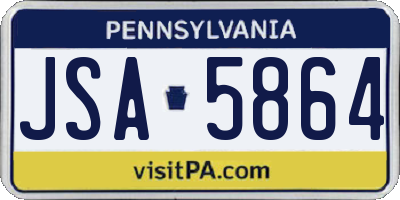 PA license plate JSA5864