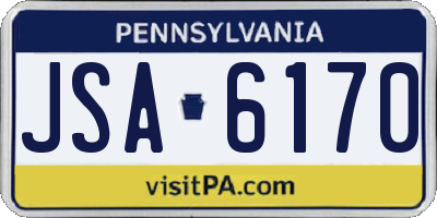 PA license plate JSA6170
