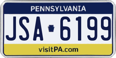 PA license plate JSA6199