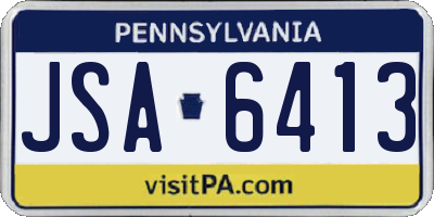 PA license plate JSA6413
