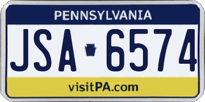 PA license plate JSA6574
